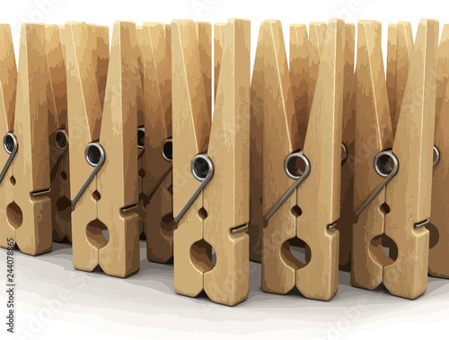 Wooden clothespins