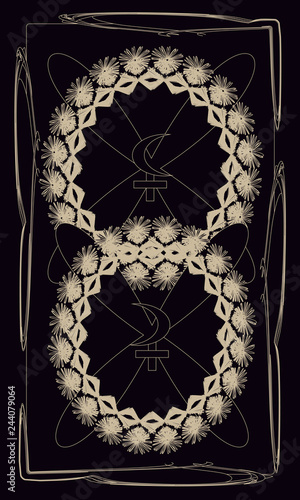 Tarot cards - back design.  Selena and Lilith