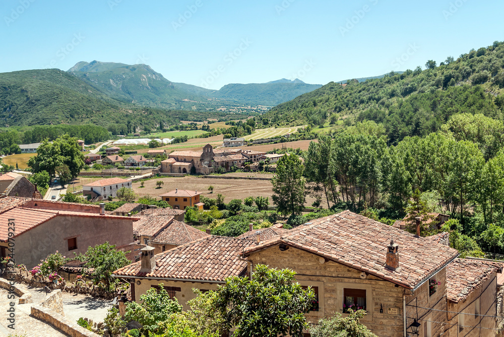 Village of Frias in the Spanish province of Burgos on a sunny day.