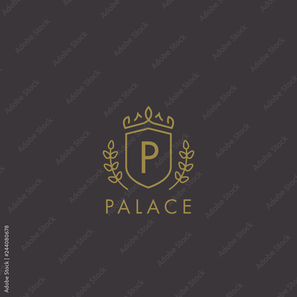 Initials letter P logo business vector template. Crown and shield shape. Luxury, elegant, glamour, fashion, boutique for branding purpose. Unique classy concept. Initials letter P logo business vector template. Crown and shield shape. Luxury, elegant, glamour, fashion, boutique for branding purpose. Unique classy concept.
