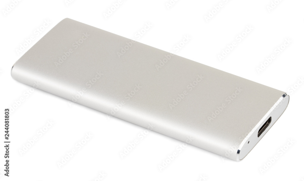External hard disk isolated on white background External hard disk isolated on white background