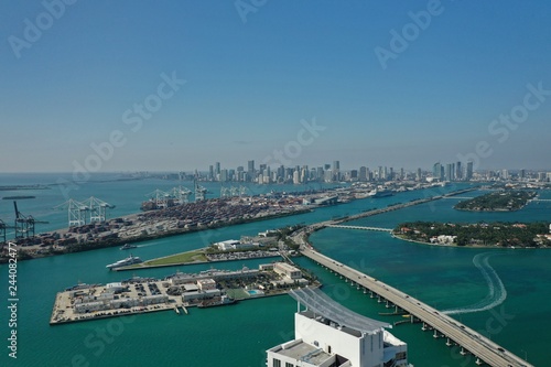 Miami skyline by drone