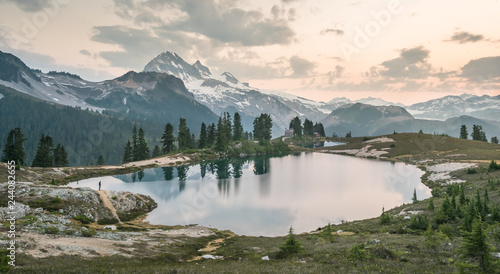 Hiking elfin lakes and rampart ponds in the garibaldi provincial park photo