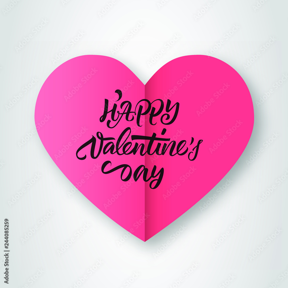 Happy Valentine's Day lettering. Handwritten calligraphy with minimal decoration for poster, banner, greeting card, flyer. Happy Valentine's Day lettering. Handwritten calligraphy with minimal decoration for poster, banner, greeting card, flyer.