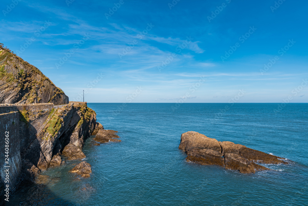 Fototapeta premium The Bristol Channel coast in Ilfracombe, Devon, England, UK - looking from the Capstone Parade