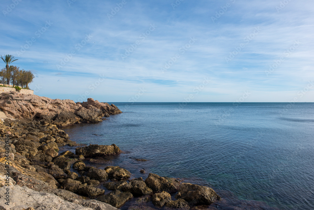 The mediterranean sea in the ametlla de mar, Costa daurada