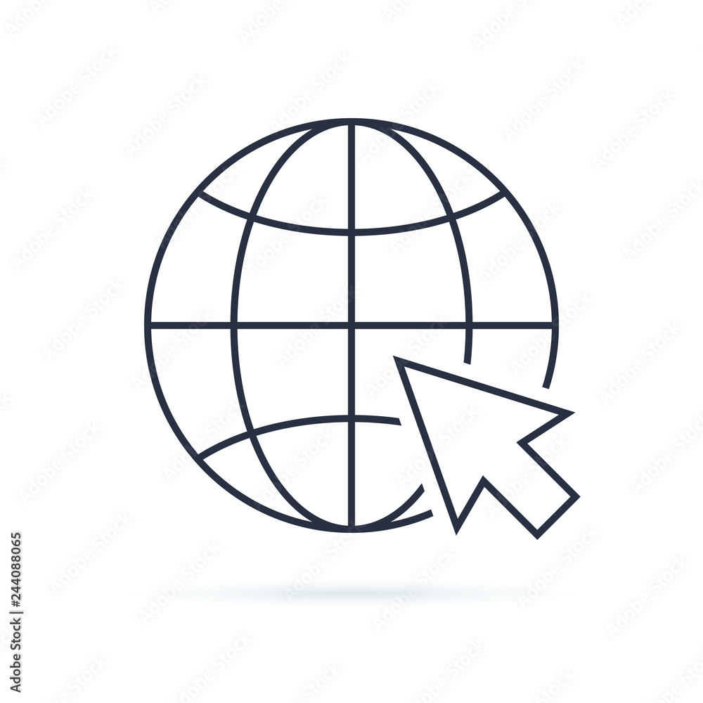 Web icon. Web icon page symbol for your web design. Internet world vector. Vector earth globe illustration, planet