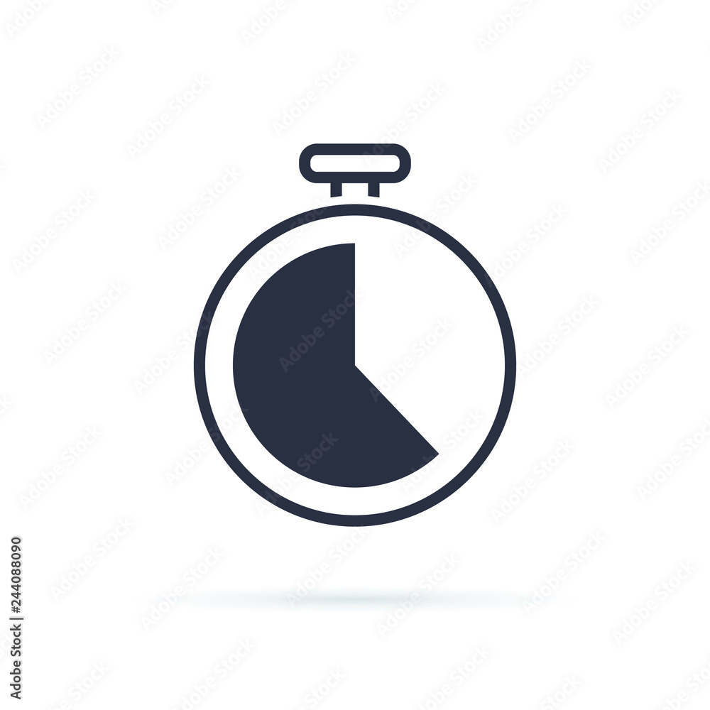 Stopwatch Duration Icon Outline Vector. Hour Timer Stock