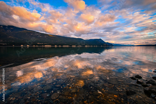 Columbia Lake Sunset, British Columbia, Canada. photo