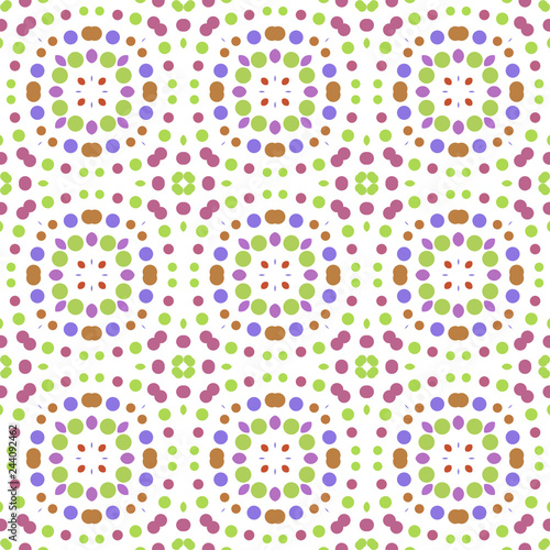 Seamless abstract pattern background with a variety of colored circles.