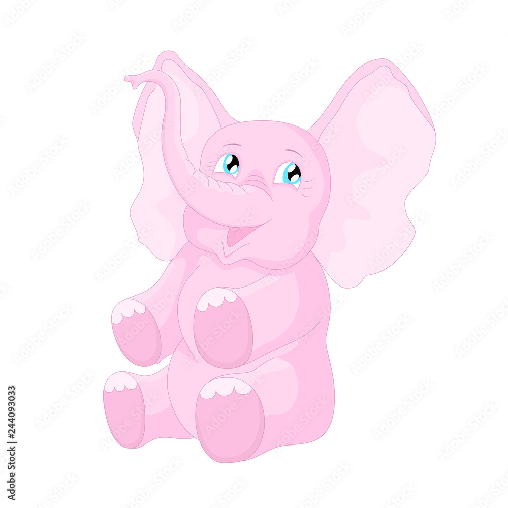 Smiling pink elephant