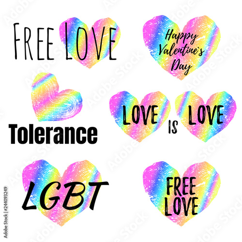 Lgbt heart set