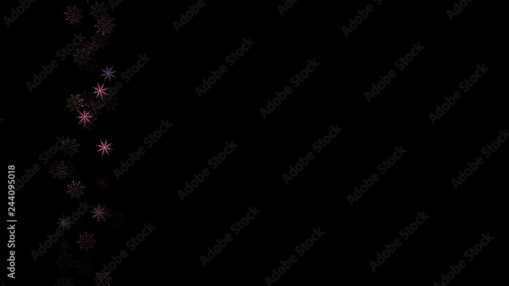 Abstract background with a variety of colorful snowflakes. Big and small. Abstract background with a variety of colorful snowflakes. Big and small.
