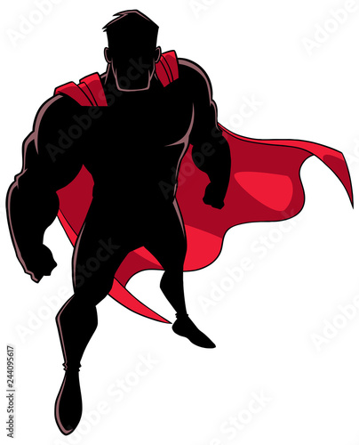 Superhero From Above Silhouette