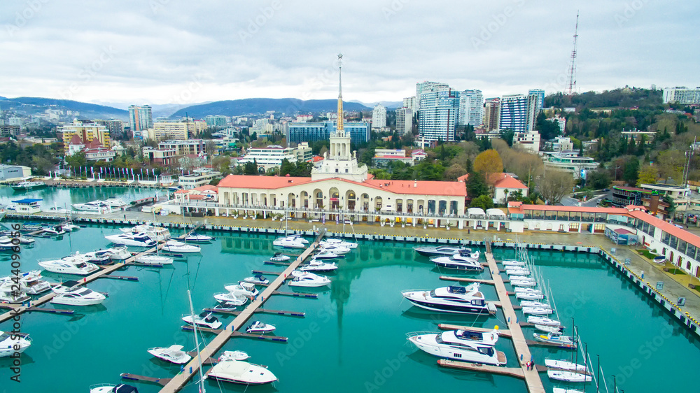 yacht port in the city