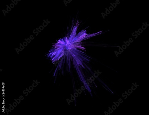 blue combustion on black background, fractal illustration