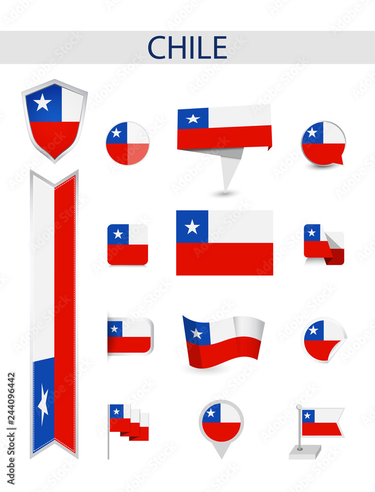 Chile Flat Flag Collection Chile Flat Flag Collection