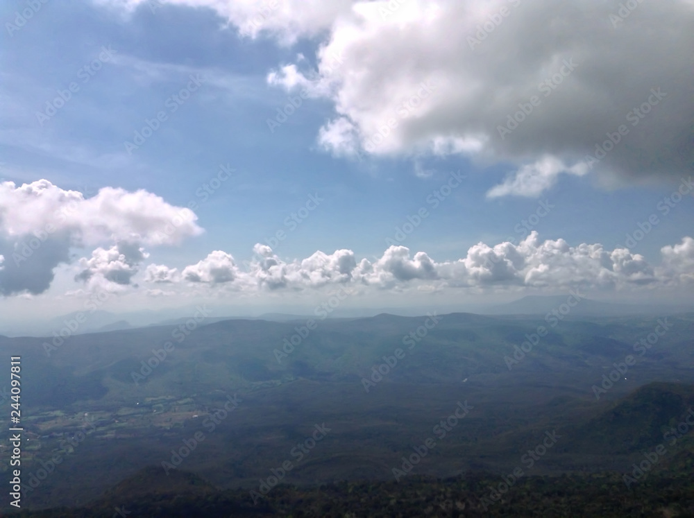 clouds over mountains