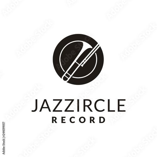 Simple Trumpet Cornet Brass Instrument for Jazz Music Logo Design