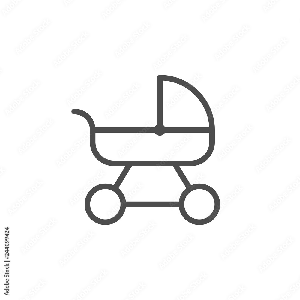 Baby carriage line icon Baby carriage line icon