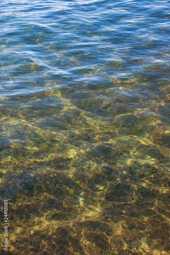 Gradient background, from shallow water to deep water. Montenegro, Adriatic Sea