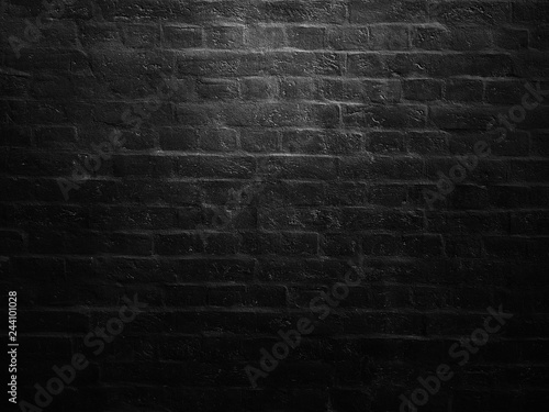 old black brick wall as background