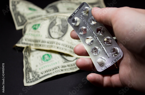 Last pill in a blister pack. Expensive Medicines. Money is tight