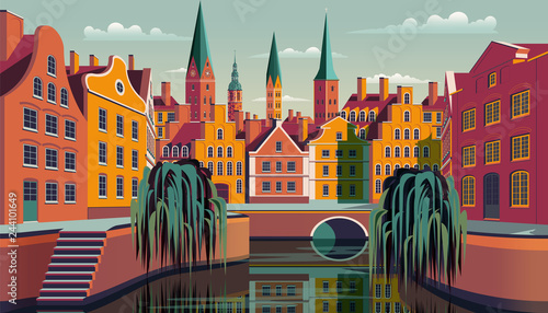 Summer day in small town in Holland.
