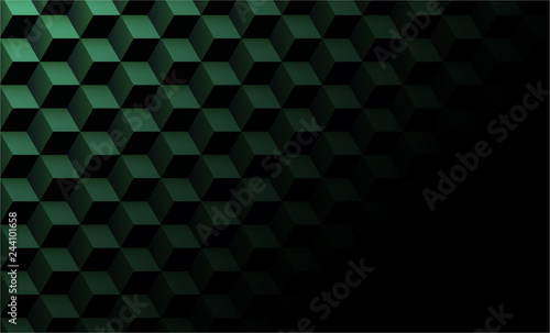 Abstract green background with 3d cubes pattern.