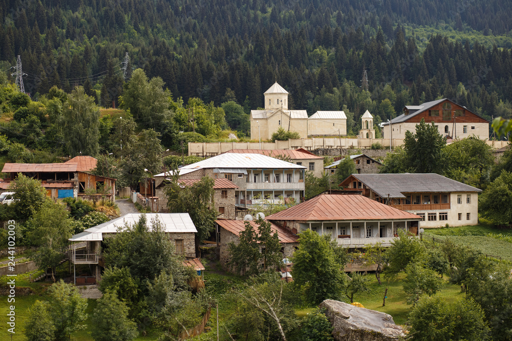 Old town Mestia in Georgia