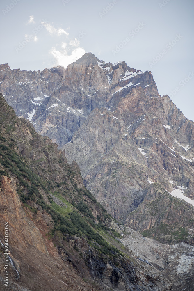 Georgia, Svaneti, Chalaadi Glacier in the mountains
