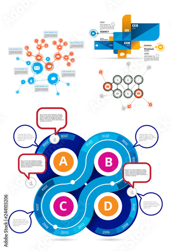 Business infographic elements data visualization vector design