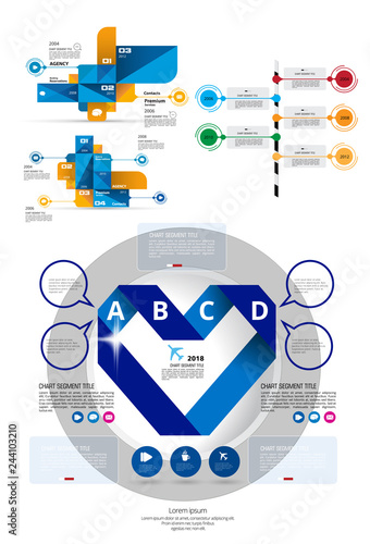 Business infographic elements data visualization vector design