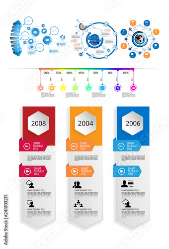 Business infographic elements data visualization vector design