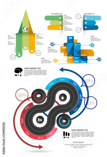 Business infographic elements data visualization vector design