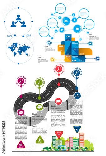 Business infographic elements data visualization vector design