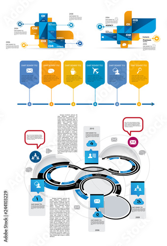 Business infographic elements data visualization vector design