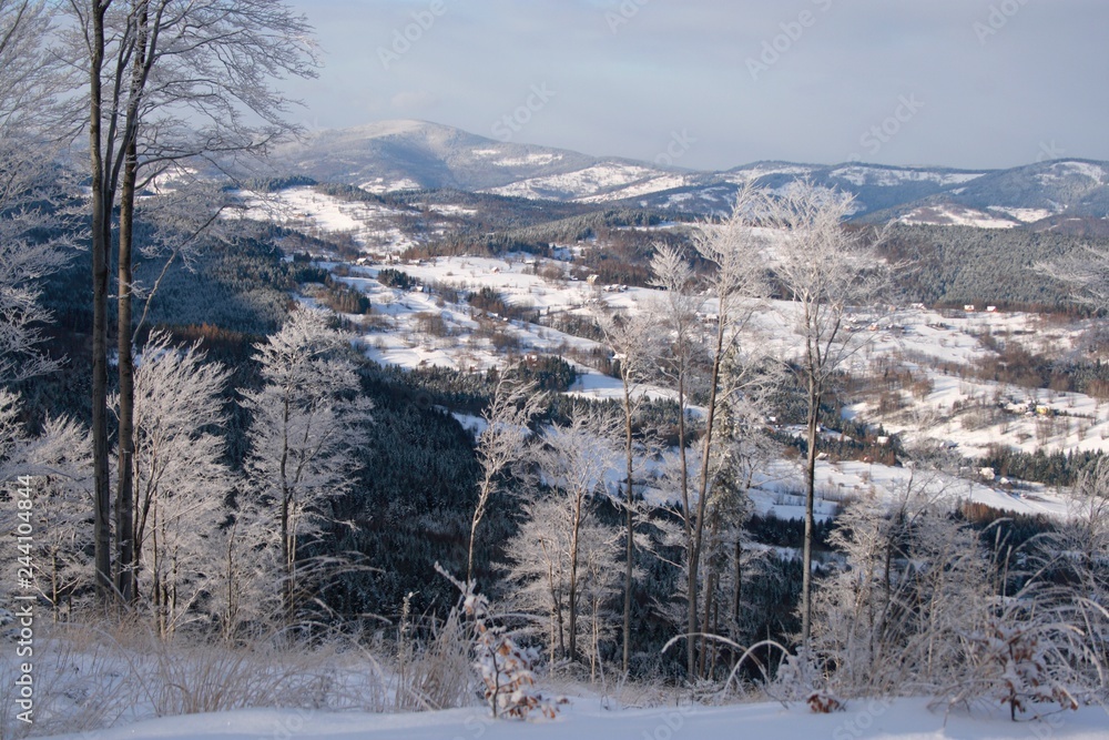 Landscape of Beskid Żywiecki, Carpathians, Poland