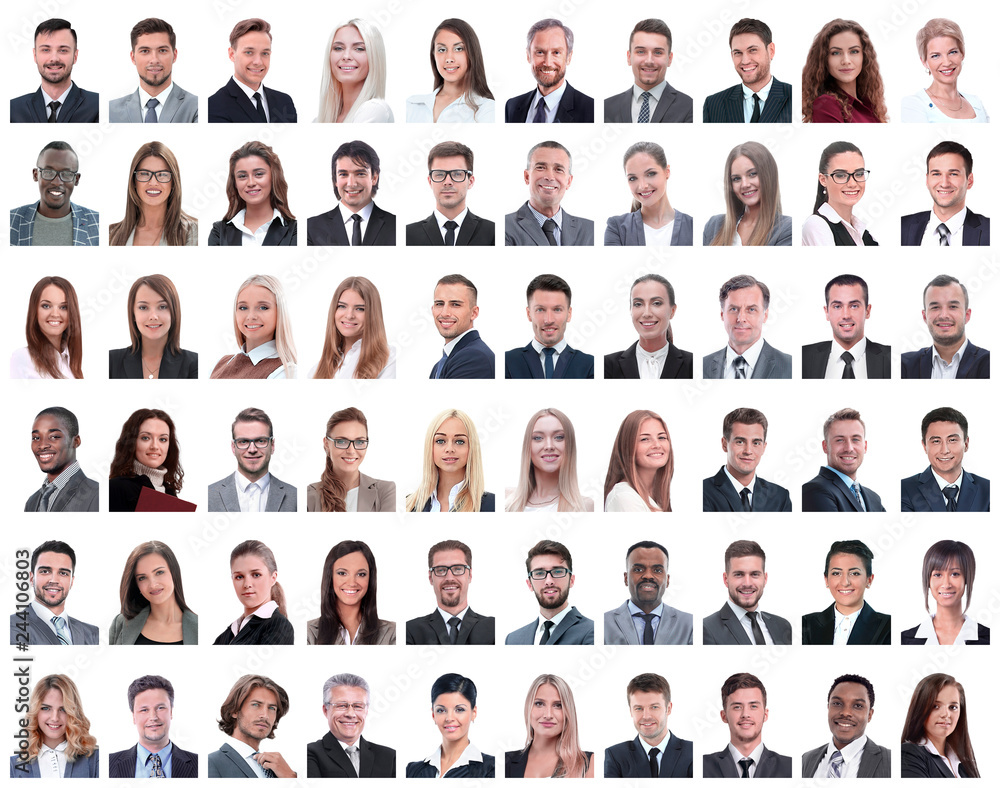 portraits of successful employees isolated on a white portraits of successful employees isolated on a white