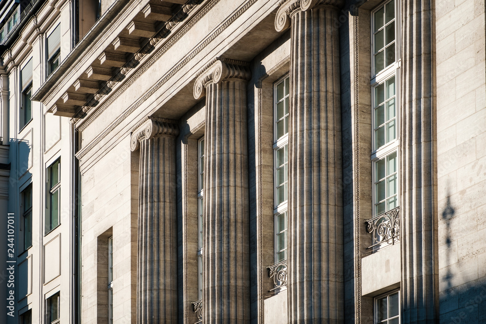 columns on building exterior - historical building facade - columns on building exterior - historical building facade -