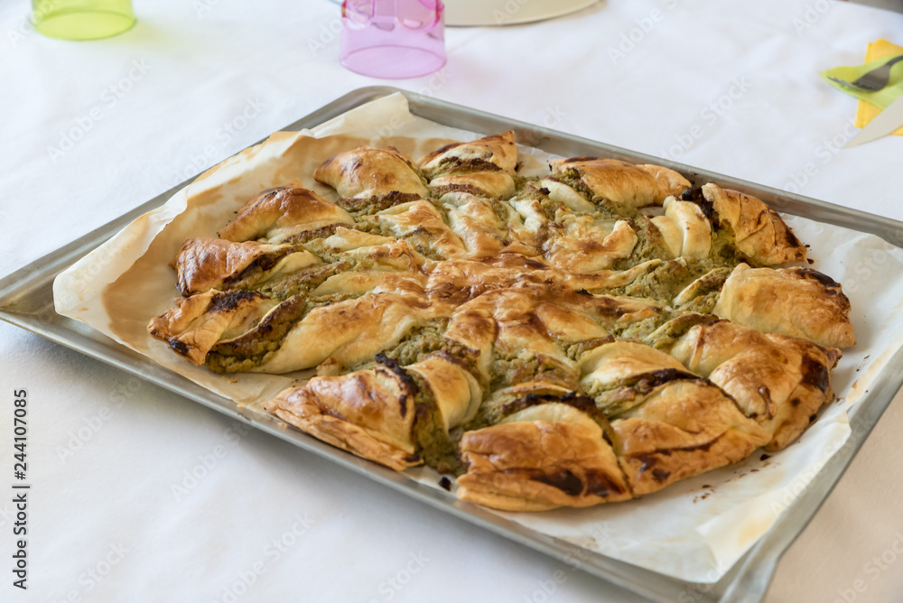 Savory pie with vegetables