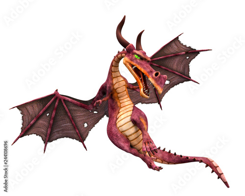 red dragon cartoon in a white background