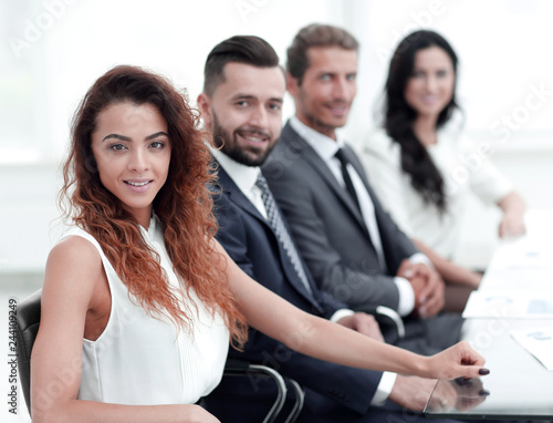 closeup.business team sitting in the conference room