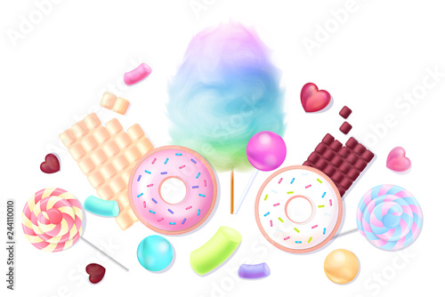 Collection of realistic sweets
