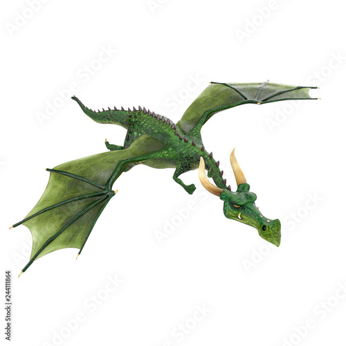 green dragon cartoon in a white background