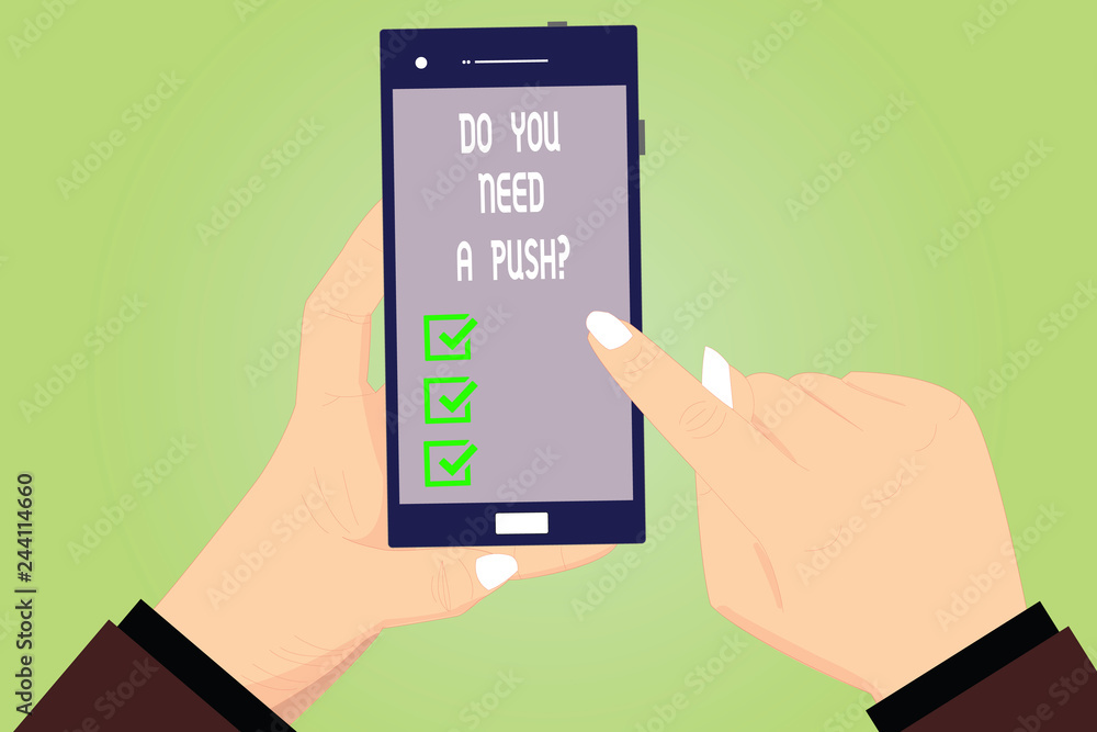 Conceptual hand writing showing Do You Need A Pushquestion. Business photo text Tell us if you can use help motivation from us Hu analysis Hands Holding Pointing Smartphone Blank Color Screen Conceptual hand writing showing Do You Need A Pushquestion. Business photo text Tell us if you can use help motivation from us Hu analysis Hands Holding Pointing Smartphone Blank Color Screen