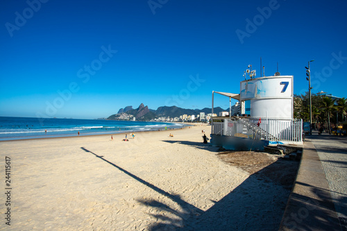 Landscape view of Rio de Janeiro with the Arpoador and Ipanema beach, Brazil. 