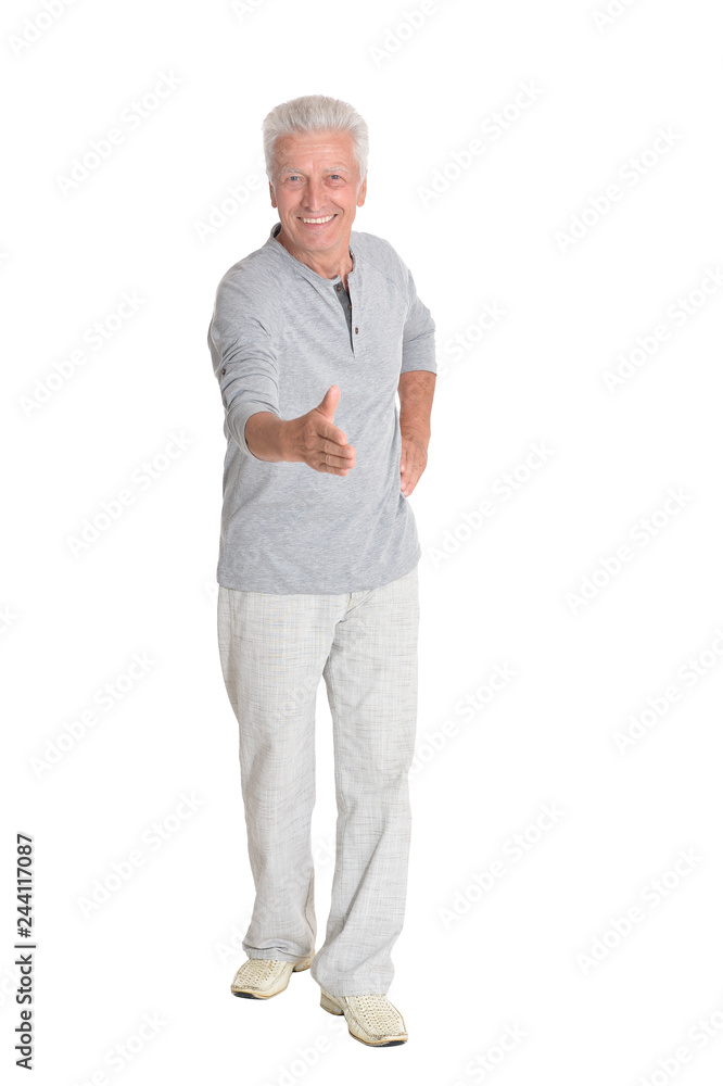 Portrait of happy senior man in shirt Portrait of happy senior man in shirt