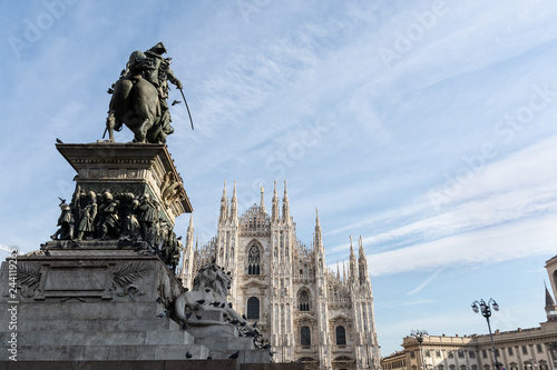 Cathedral in Milano and Vittorio Emanuele II monument