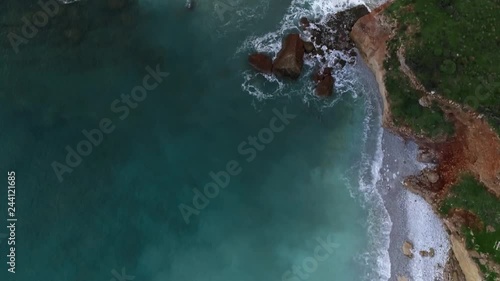 wonderful beach in mani greece, droneshot